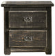 Plank Design 2 Drawer Wooden Nightstand with Bail Pulls, Black