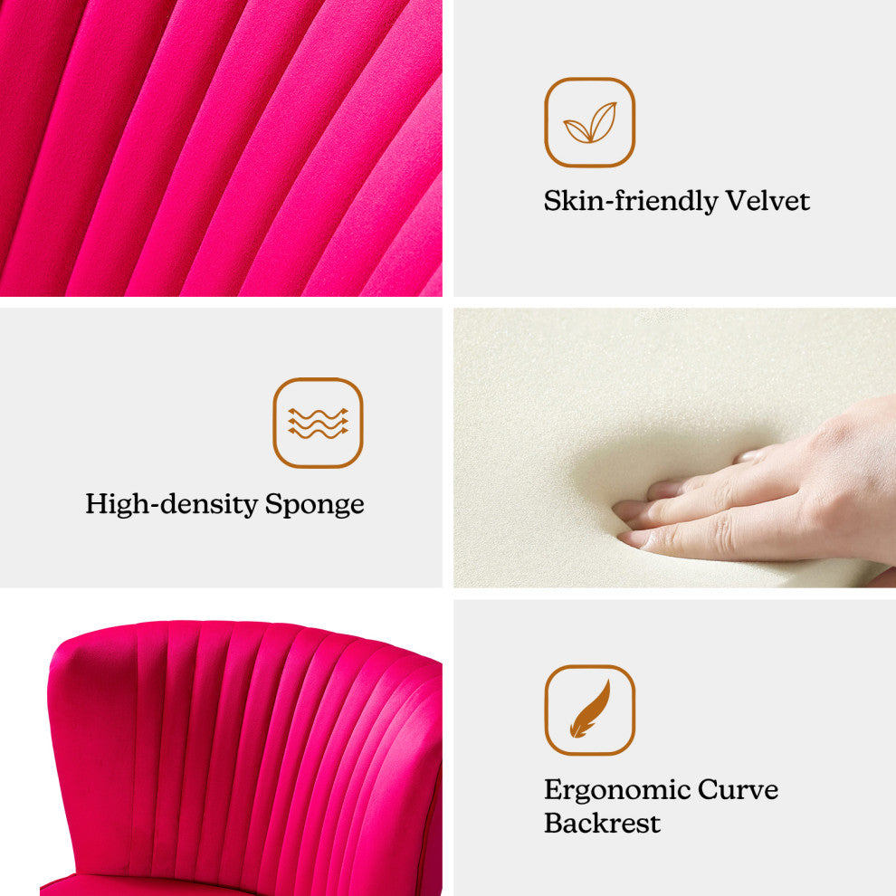 Velvet Accent Dining Chair, Fuchsia