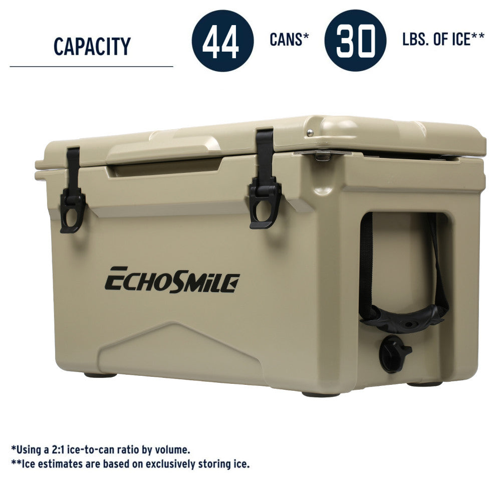 EchoSmile 30 qt. Rotomolded Cooler, Khaki
