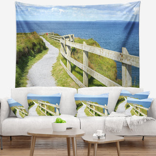 Cliff Walk on Wild Atlantic Way Landscape Wall Tapestry, 60"x50"