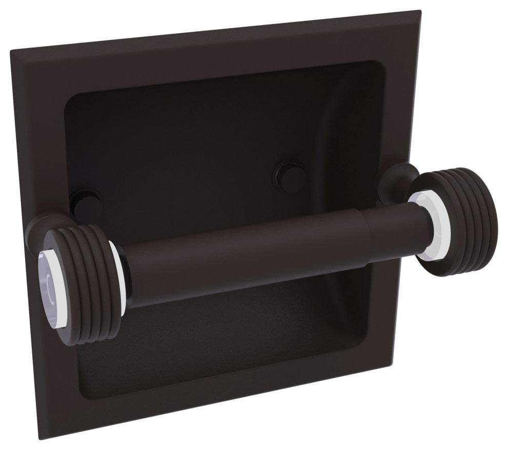 Pacific Grove Recessed Toilet Paper Holder with Groovy Accent, Oil Rubbed Bronze