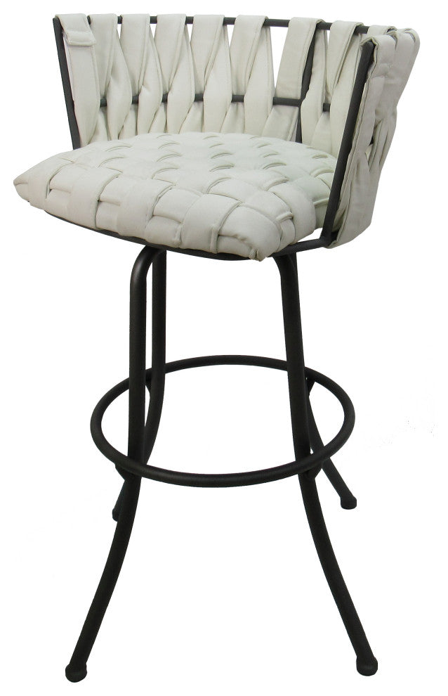 Metalona Extra Tall Bar Stool, White Gray, 34"