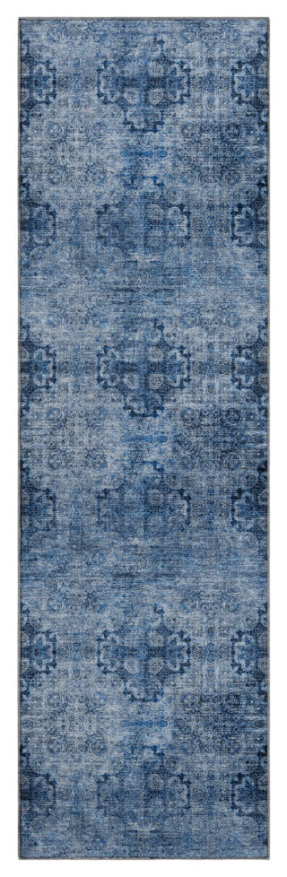 Premium Machine Washable Mayfield AMF557 Navy 2'3" x 7'6" Runner Rug