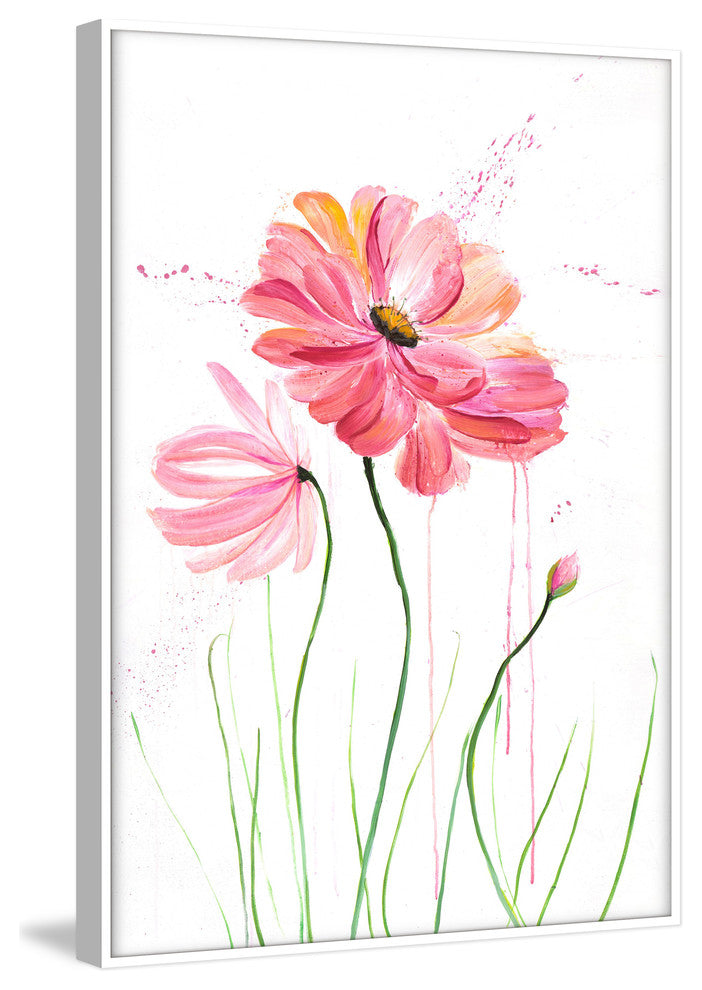 Marmont Hill, "Flower Shower I" by Julie Joy Floater Framed on Canvas, 12x18
