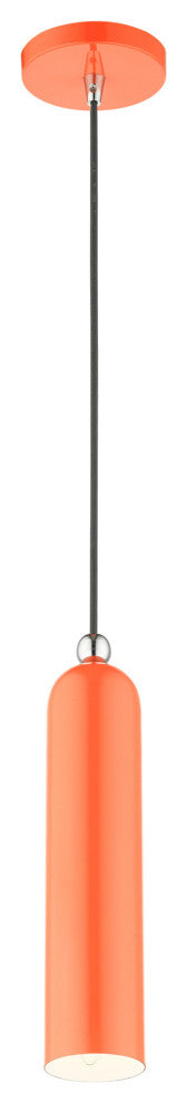 Shiny Orange Mid Century Modern, Minimal, Urban, Scandinavian Pendant