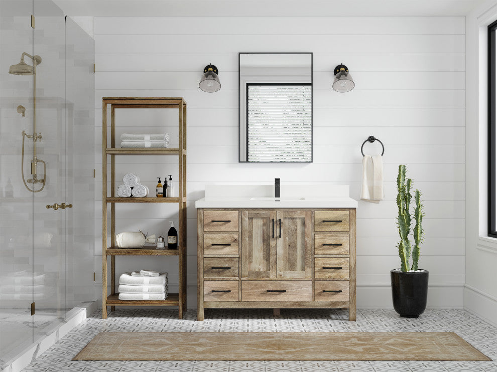 Malibu Mango 48 Single Sink Bath Vanity in Natural 2" White Quartz