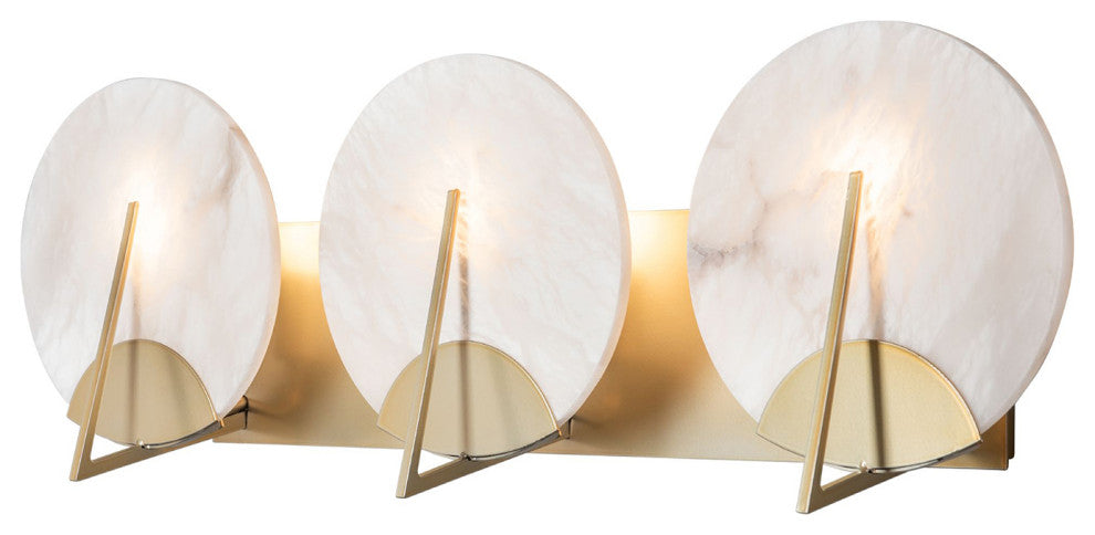 Callisto 3-Light Bath Sconce, Modern Brass