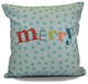 Decorative Holiday Pillow, Word Print, Aqua, 26"x26"