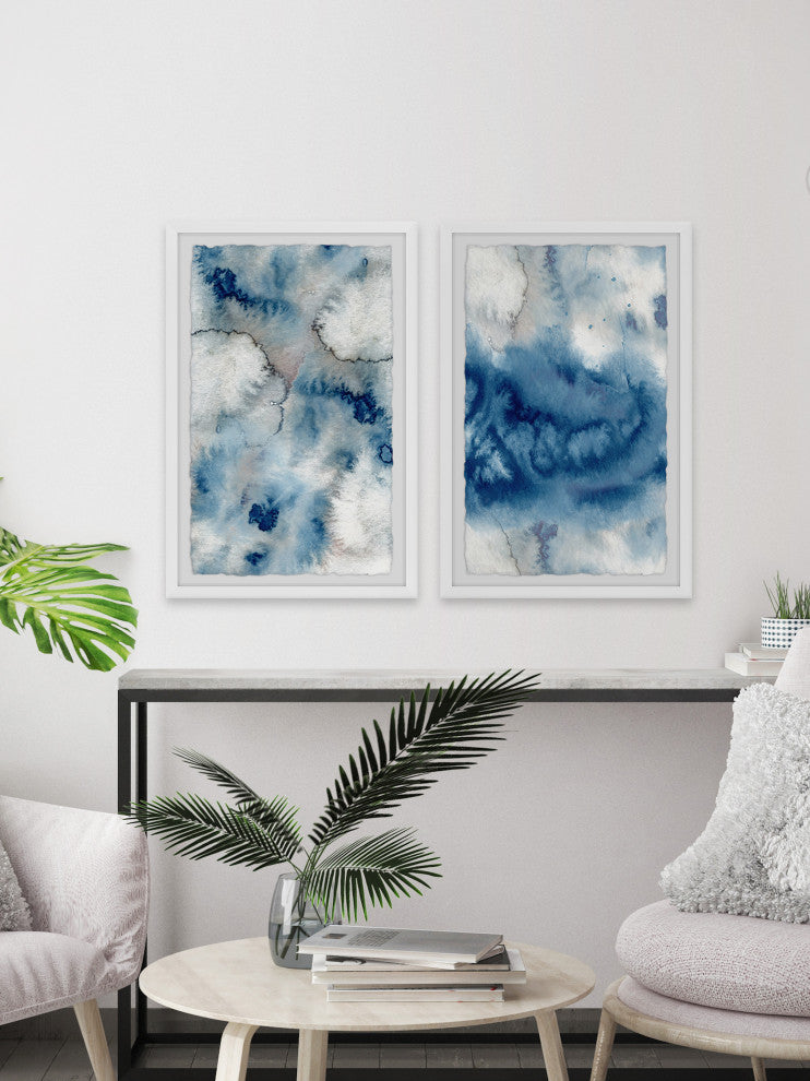 Inside the Blue Abyss Diptych, 2-Piece Set, 12x18 Panels