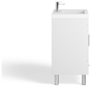 The Latitude Bathroom Vanity, White, 30", Single Sink, Freestanding