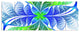 Green Blue Fractal Glass Texture, Abstract Canvas Art Print, 70"x28", 6 Panels