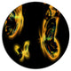 Yellow Fractal Butterflies On Black, Flower Round Metal Wall Art, 36"
