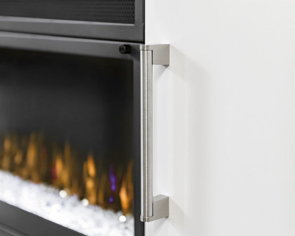 Modern 84" Fireplace Console Entertainment, White