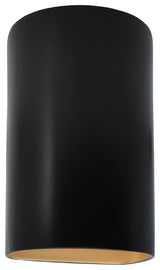 Ambiance Large Cylinder Wall Sconce, Open, Carbon Black, Gold, LED