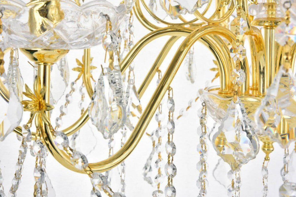 6 light 24" Chandelier, Gold, 28