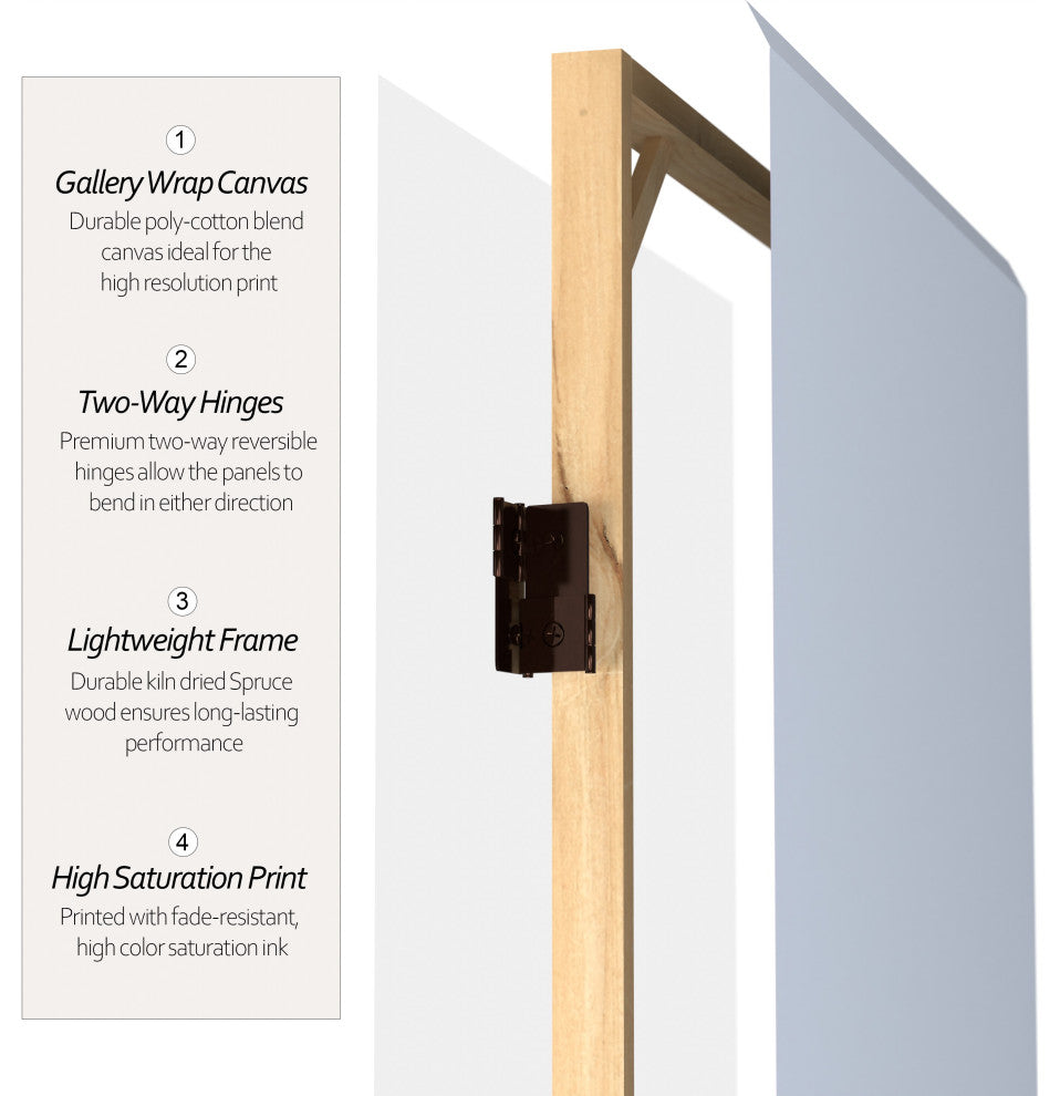 6' Tall Double Sided Periwinkle Canvas Room Divider