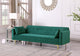 Siena Velvet Convertible Sleeper Sofa With Pillows, Emerald Green