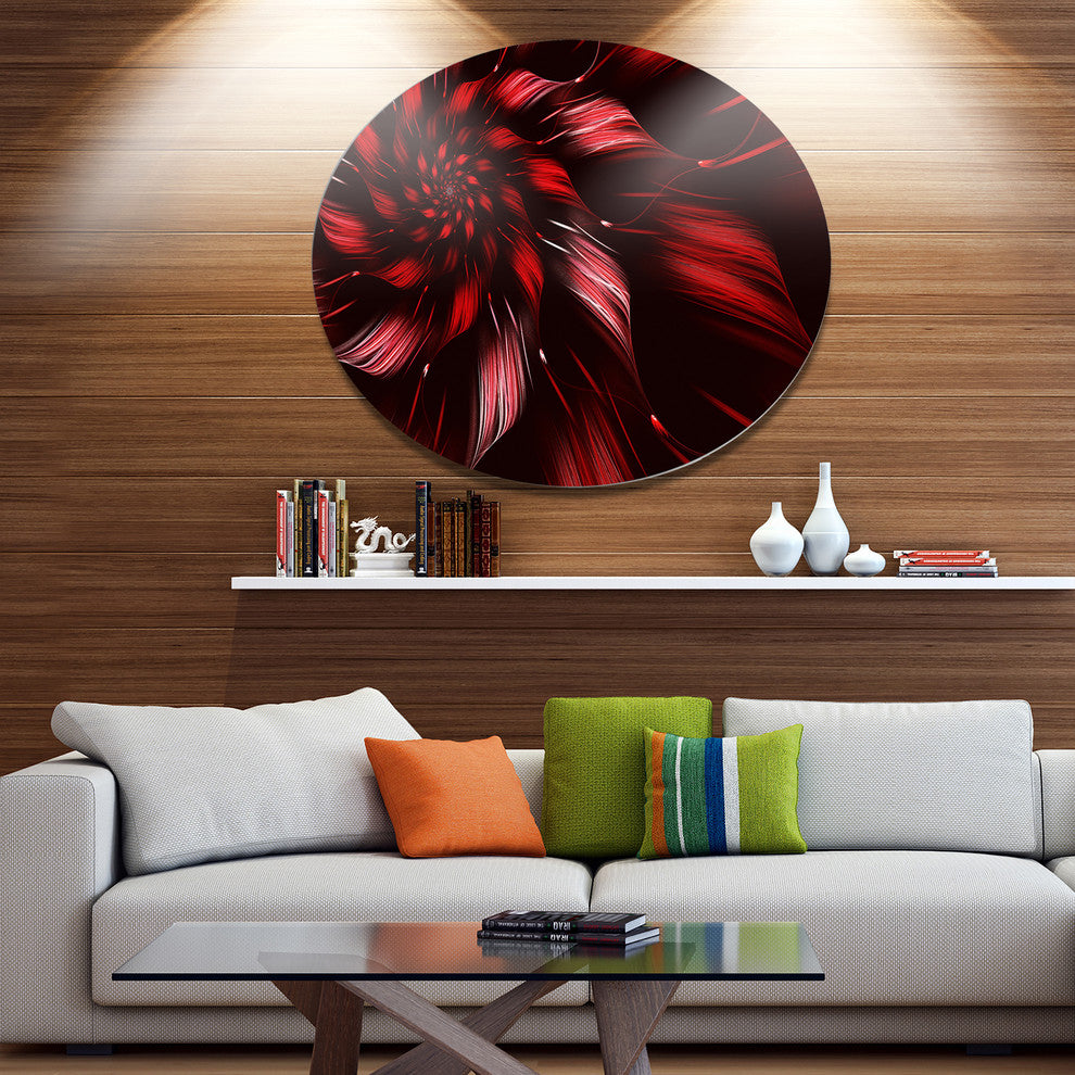 Multicolor Symmetrical Fractal Flower, Flower Disc Metal Artwork, 23"