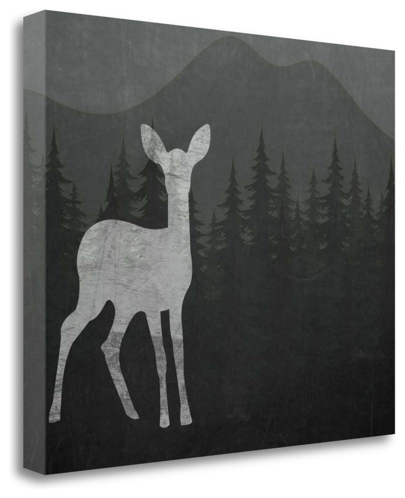 "Chalkboard Deer" By Tara Moss,Ready to Hang Giclee Print on Gallery Wrap Canvas