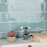 Castillo Glossy Ceramic Wall Tile, Sky