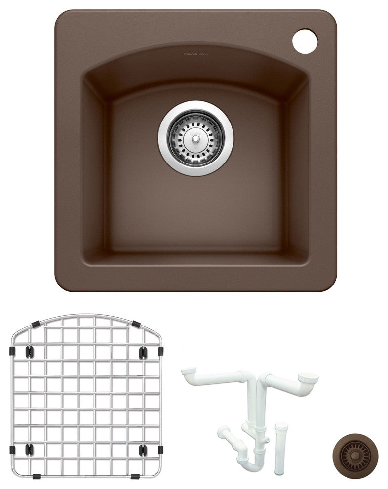 Blanco KA-440205 Diamond 15" Dual Mount Single Basin Granite - Cafe Brown
