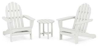 Polywood Classic 3-Piece Adirondack Chair Set With Table, White