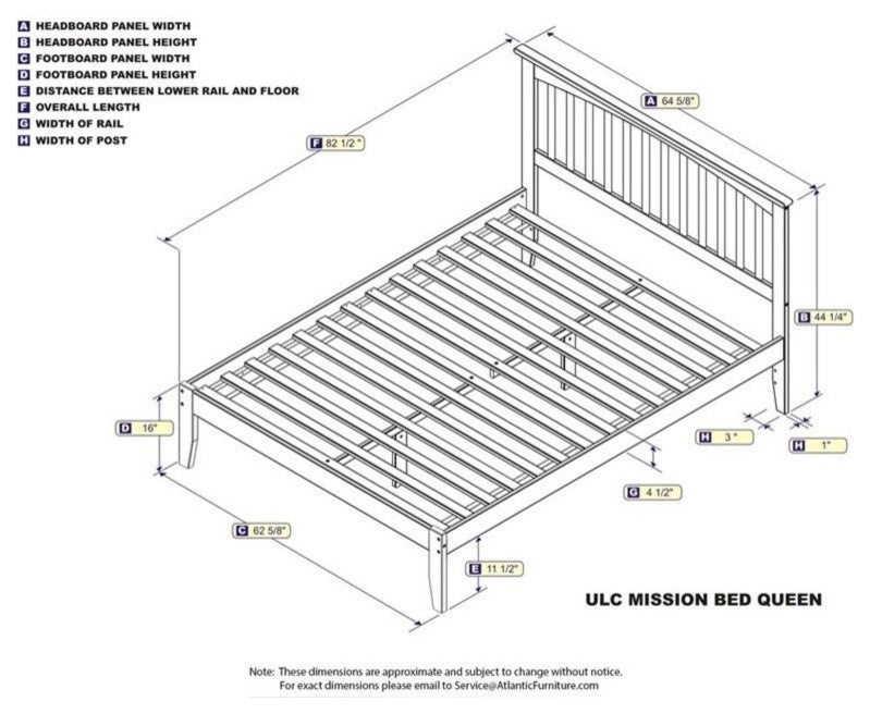 Mission Open Foot Bed, White, Queen