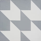 8"x8" Oujda Handmade Cement Tile, Gray/White, Set of 12