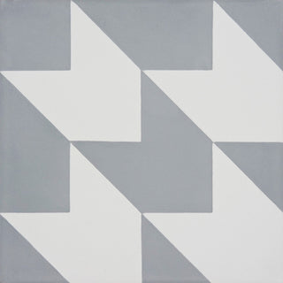 8"x8" Oujda Handmade Cement Tile, Gray/White, Set of 12