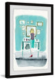 "Aqua Wall" Framed Painting Print, 30"x45"