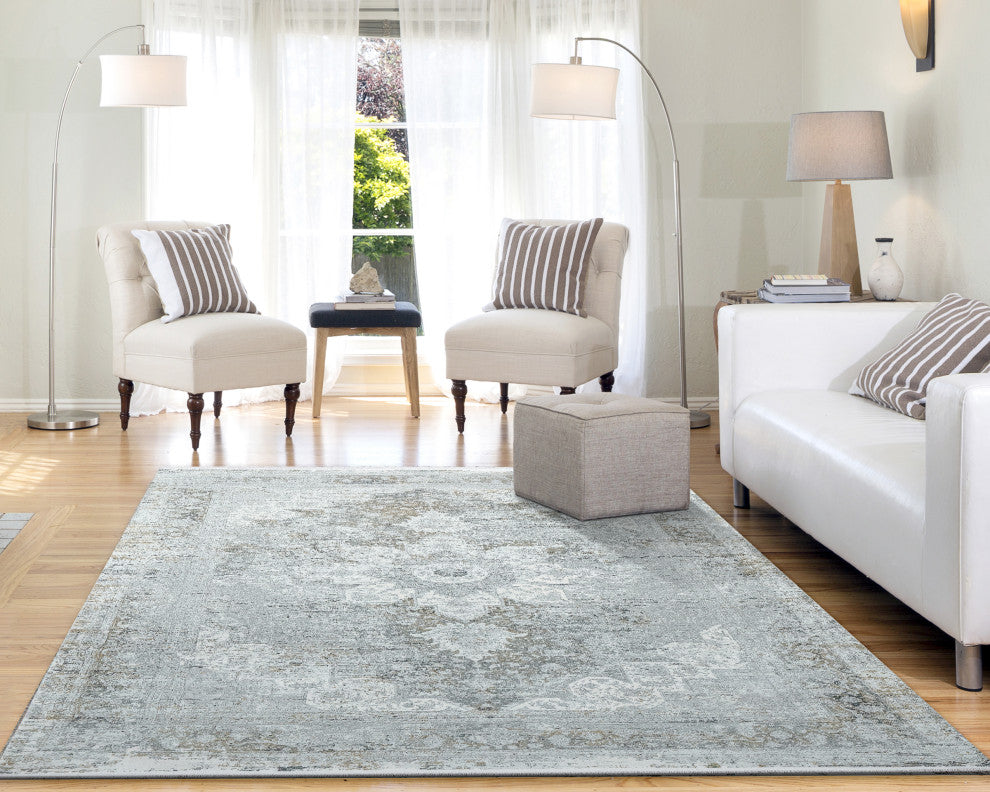 Ruby Gray Area Rug, 6.7'x9.6'