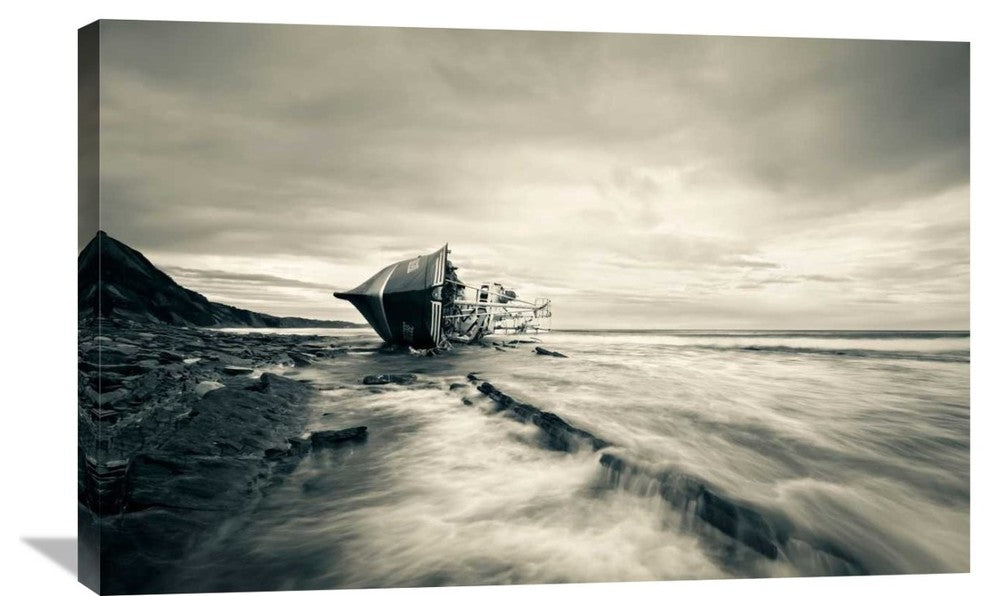 "Defeated By The Sea" Stretched Canvas Giclee by Inigo Barandiaran, 36x23"