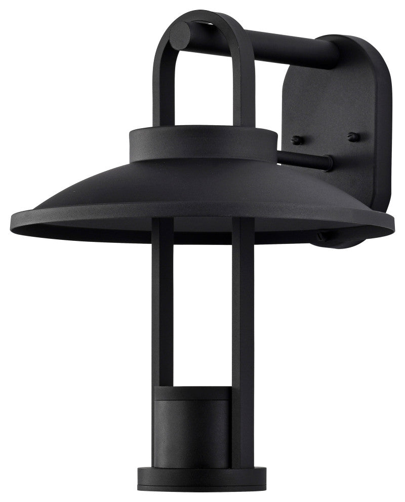 Harriman 12W LED Medium Wall Lantern, Matte Black/Aluminum Shade