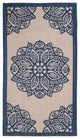 Safavieh Courtyard Cy6139-258 Outdoor Rug, Beige/Navy, 2'0" X 3'7"