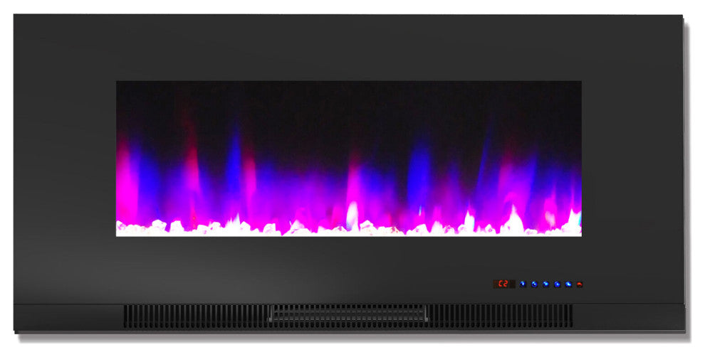 42" Wall-Mount Electric Fireplace, Black