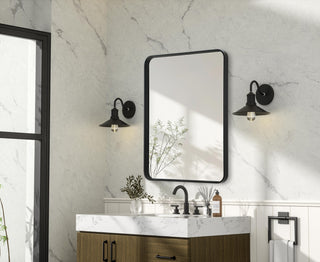 Home Living Contour Metal Rectangle Mirror 27x36, Black