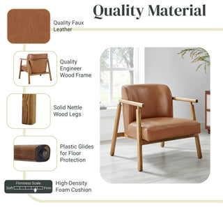 Reiner Accent Arm Chair, Borneo Chocolate, Pu
