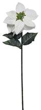 28" Winter White Artificial Poinsettia Stem