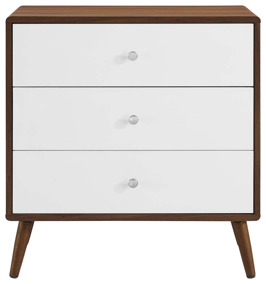 Transmit 3-Drawer Chest, Walnut White