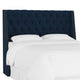 Williams Twin Nail Button Wingback Headboard, Velvet Ink