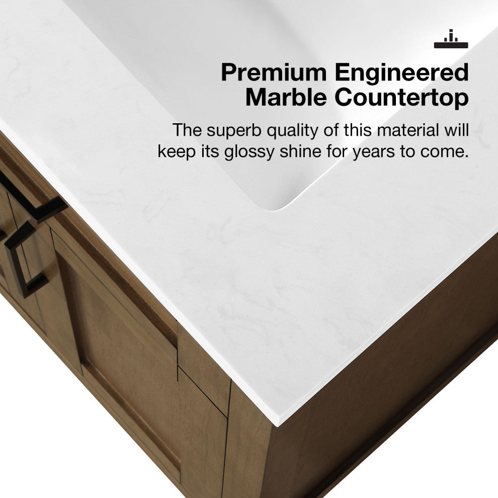 OVE Decors Tahoe 48" Double Sink Bathroom Vanity, Almond Latte