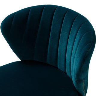 Swivel Task Chair With Tufted Back, Teal