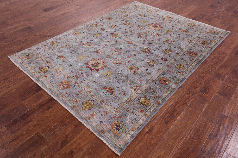 5' 7" X 7' 9" Handmade Persian Tabriz Wool Rug - Q12522