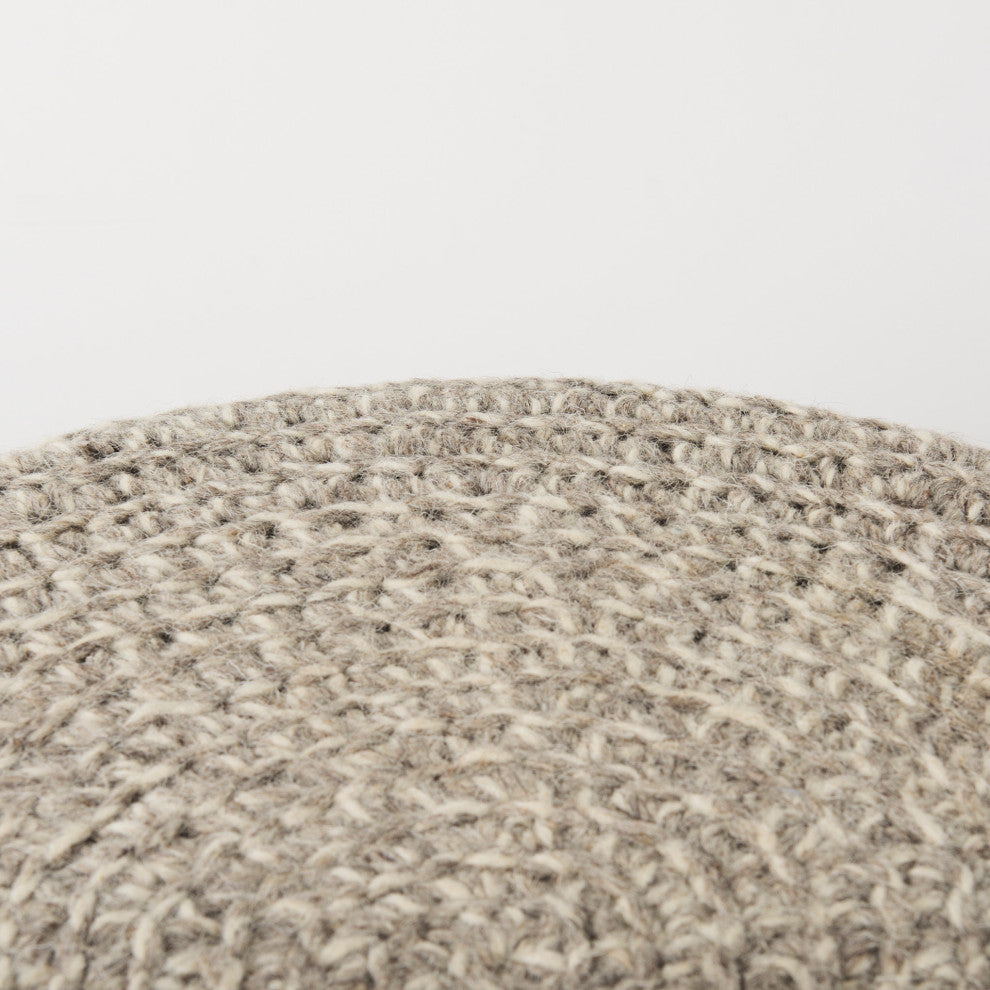 Bina Light Gray 4-Legged Wool Stool