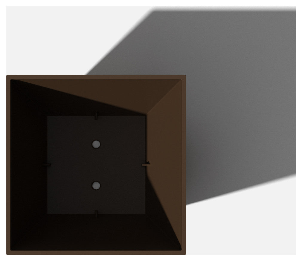 Nobleton Square Planter, Espresso, 18 Inch, 2 Pack