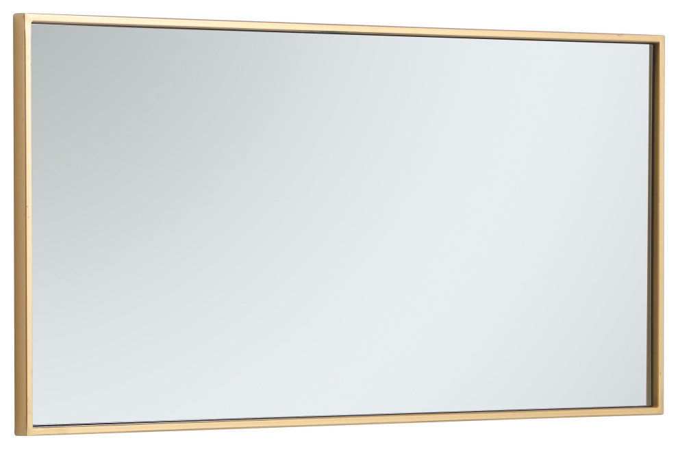 Home Living Metal Frame Rectangle Mirror 18", Brass