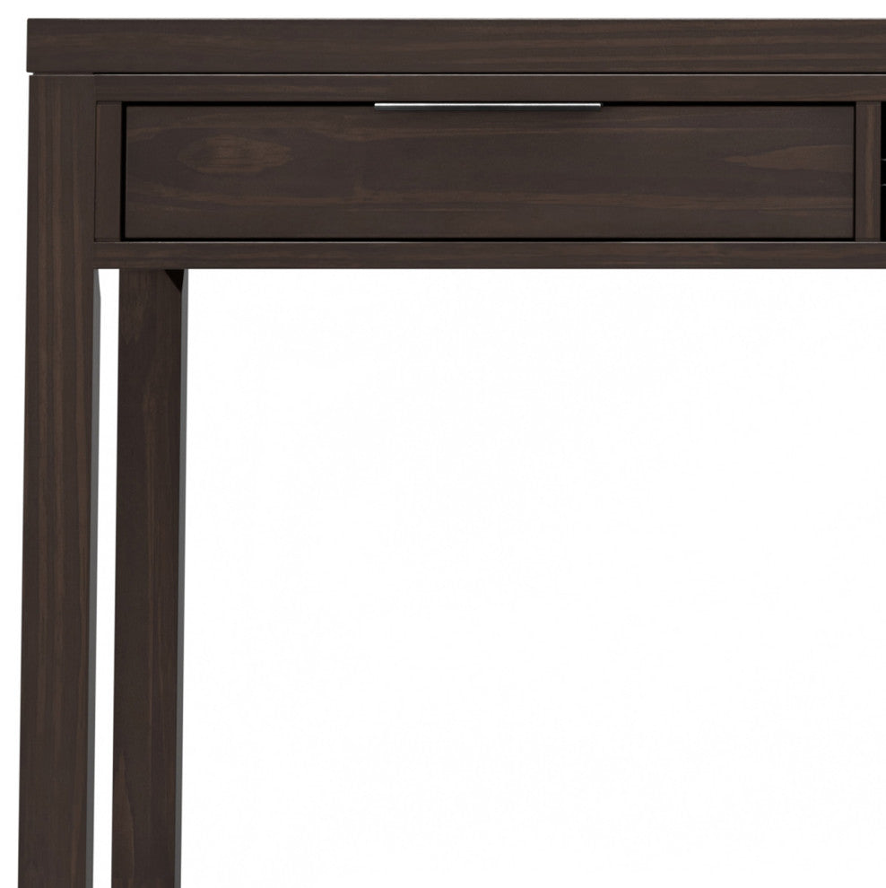 Hollander Solid Wood Wide Desk, Warm Walnut Brown