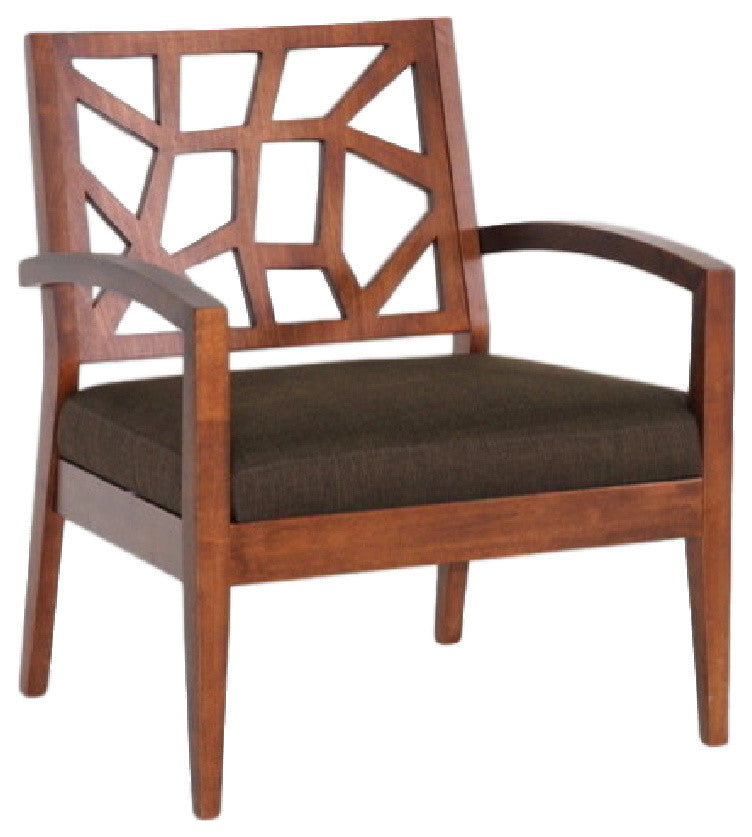 Jennifer Modern Lounge Chair With Dark Brown Fabric Seat