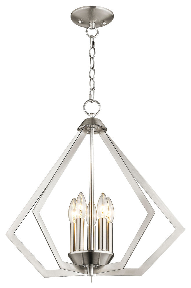 Prism 5-Light Chandelier, Brushed Nickel
