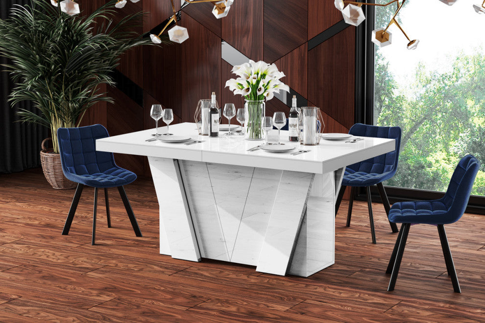 ALETA Extendable Dining Table, White